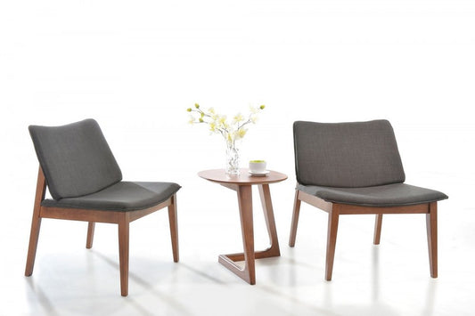 Mod Walnut Wood Asymmetric End Table HomeRoots