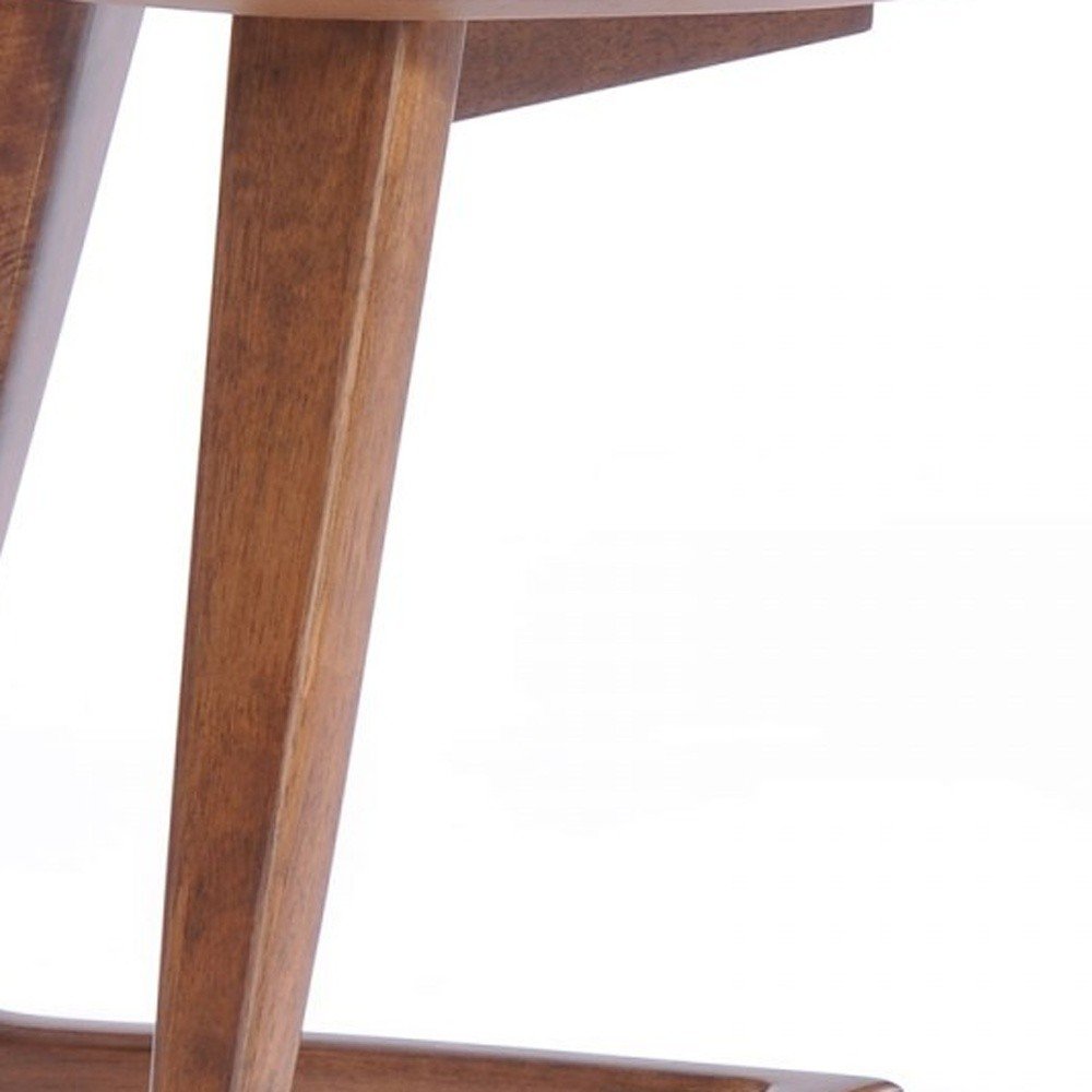 Mod Walnut Wood Asymmetric End Table HomeRoots