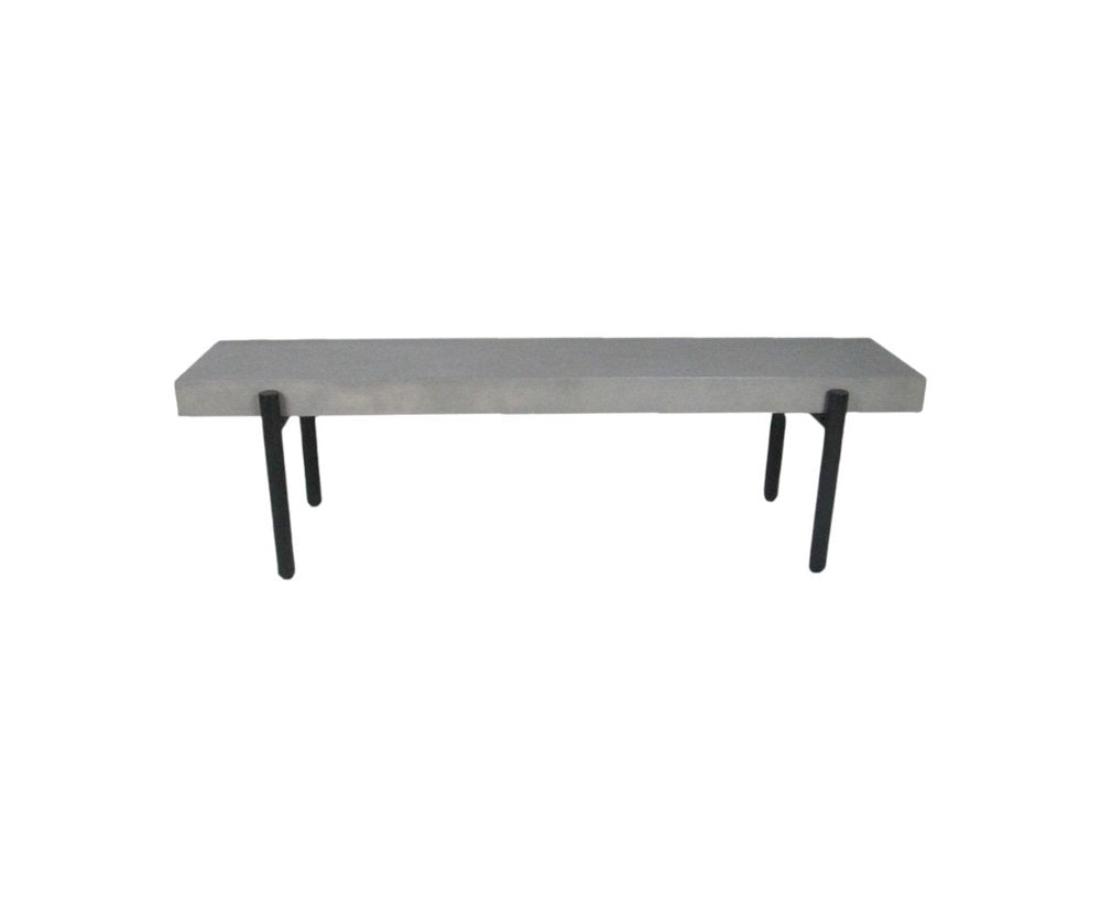 63" Gray and Black Concrete Dining Bench HomeRoots