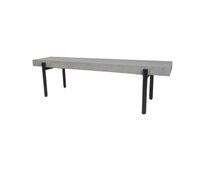 63" Gray and Black Concrete Dining Bench HomeRoots