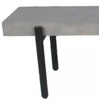 63" Gray and Black Concrete Dining Bench HomeRoots