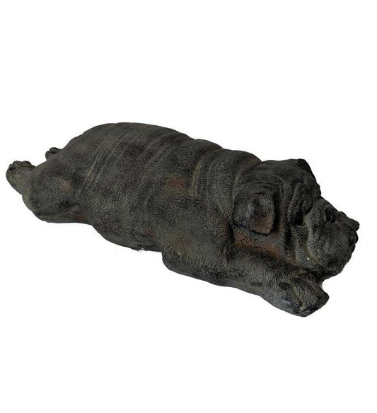 24" Sleepy Bulldog Indoor Outdoor Statue HomeRoots