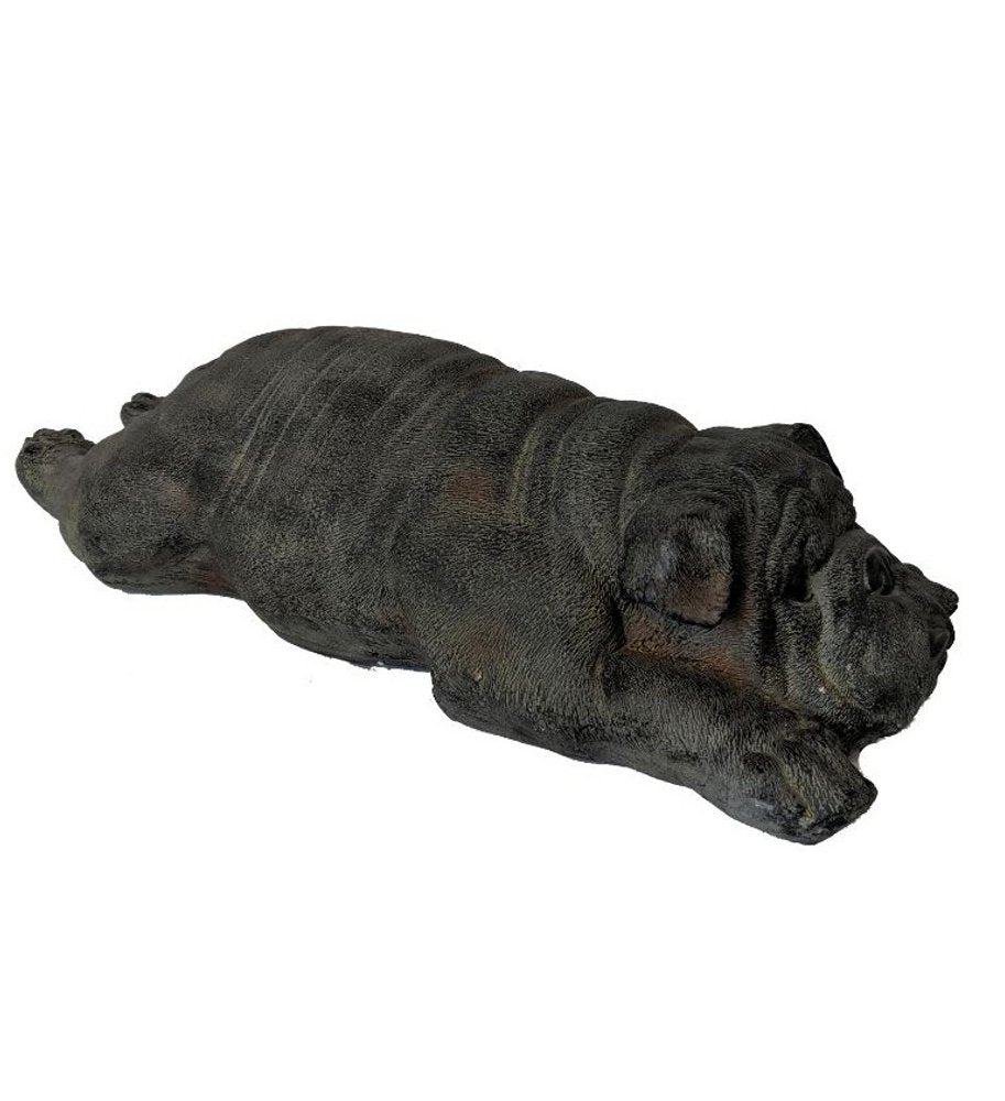 24" Sleepy Bulldog Indoor Outdoor Statue HomeRoots