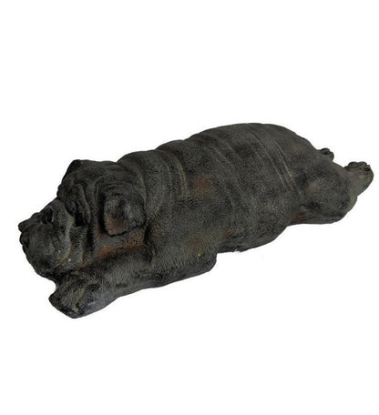 24" Sleepy Bulldog Indoor Outdoor Statue HomeRoots