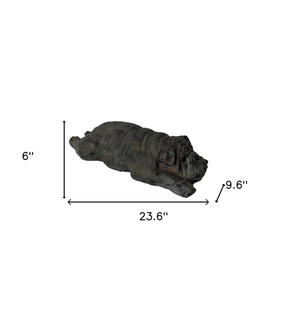 24" Sleepy Bulldog Indoor Outdoor Statue HomeRoots