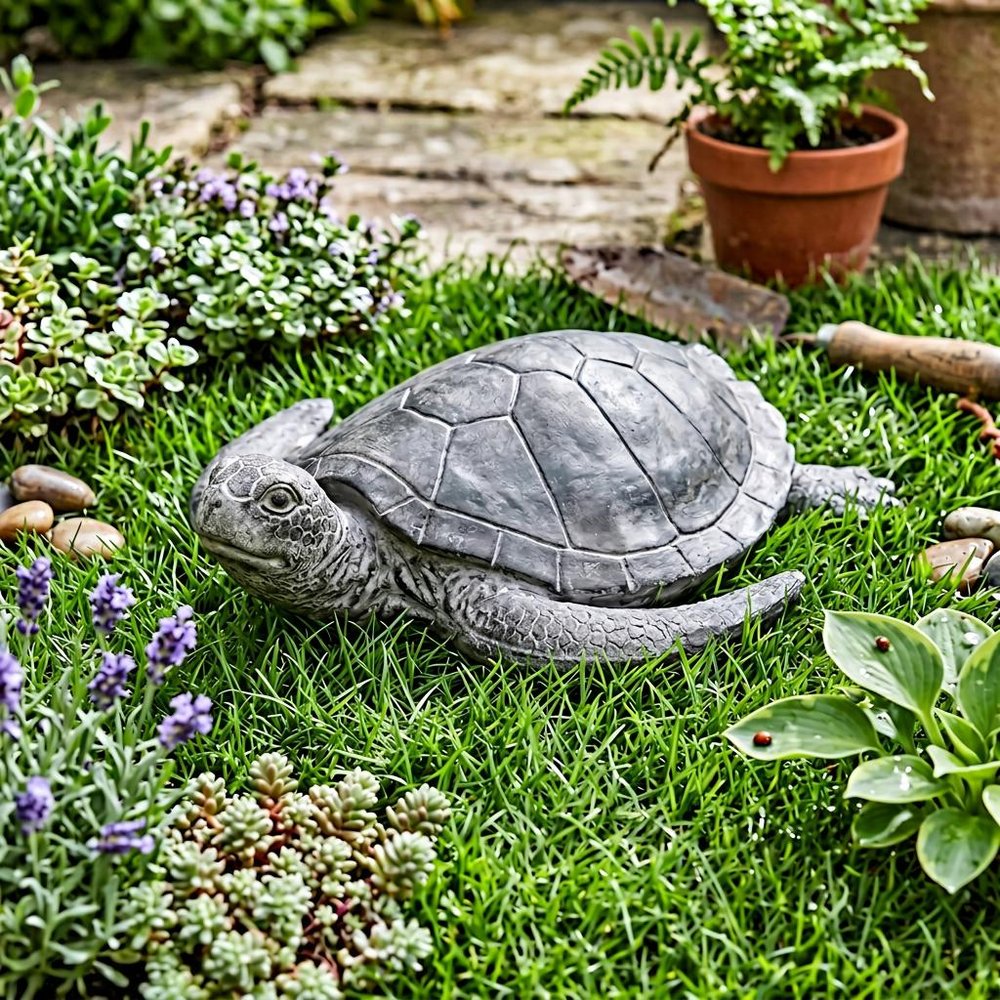 22" Sea Turtle Indoor Outdoor Statue HomeRoots