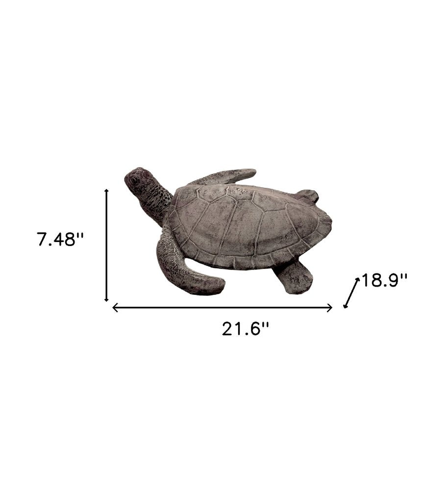 22" Sea Turtle Indoor Outdoor Statue HomeRoots