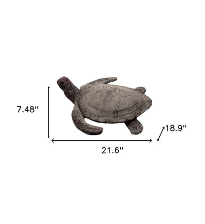 22" Sea Turtle Indoor Outdoor Statue HomeRoots