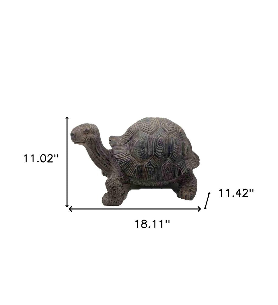 11" Dark Brown Tortoise Indoor Outdoor Statue HomeRoots