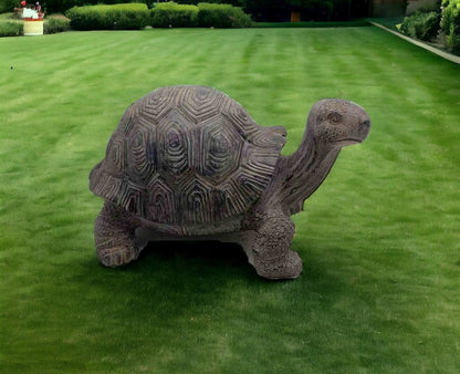 11" Dark Brown Tortoise Indoor Outdoor Statue HomeRoots