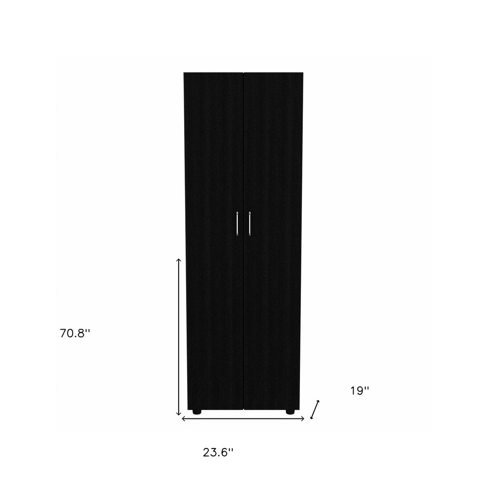 71" Black Wood Two Door Combo Dresser HomeRoots