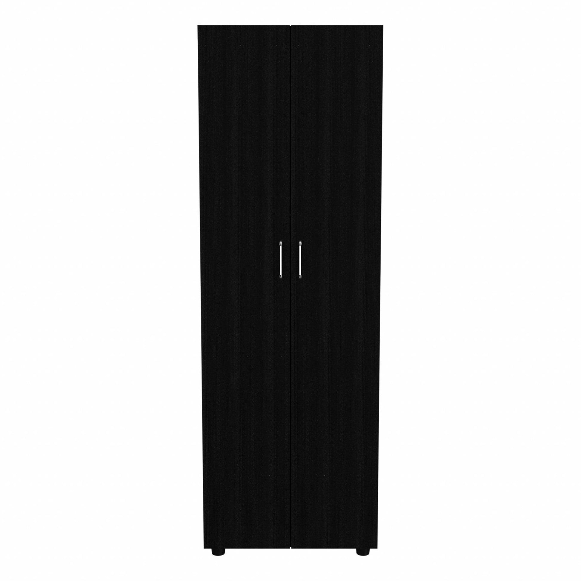 71" Black Tall Two Door Closet - FurniFindUSA