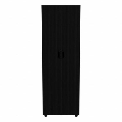 71" Black Tall Two Door Closet - FurniFindUSA