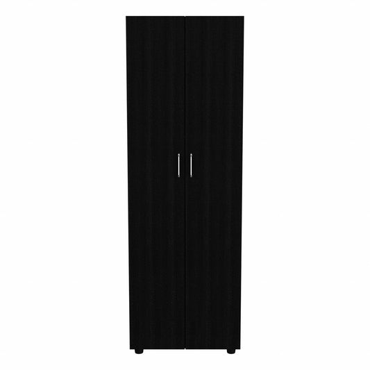 71" Black Tall Two Door Closet - FurniFindUSA