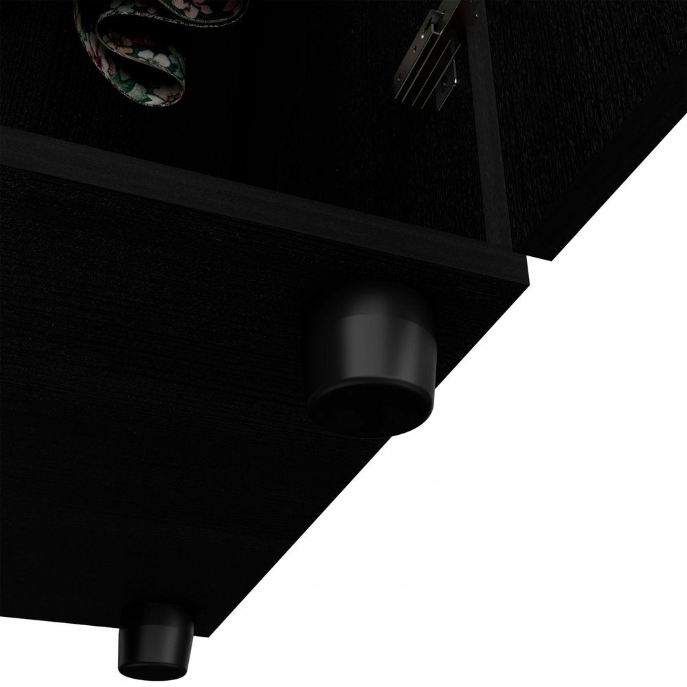 71" Black Wood Two Door Combo Dresser HomeRoots