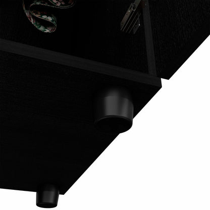 71" Black Wood Two Door Combo Dresser HomeRoots