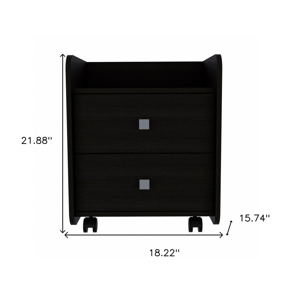 22" Wood Two Drawer Nightstand HomeRoots