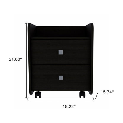 22" Wood Two Drawer Nightstand HomeRoots