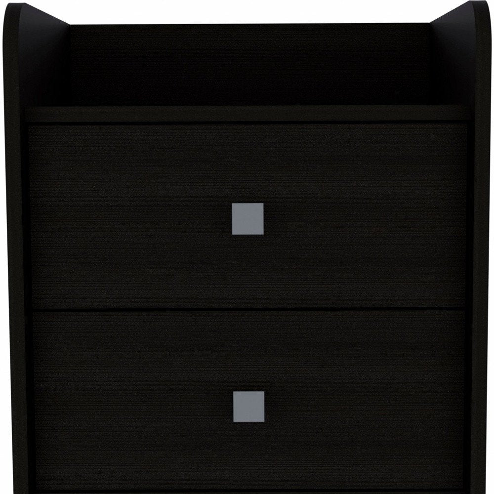 22" Wood Two Drawer Nightstand HomeRoots