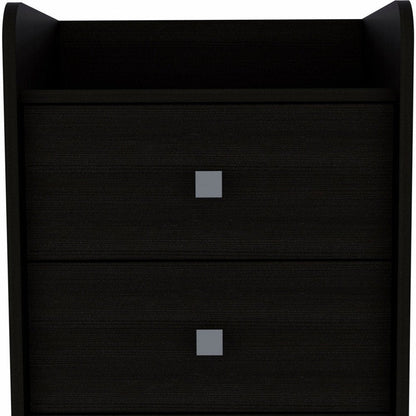 22" Wood Two Drawer Nightstand HomeRoots