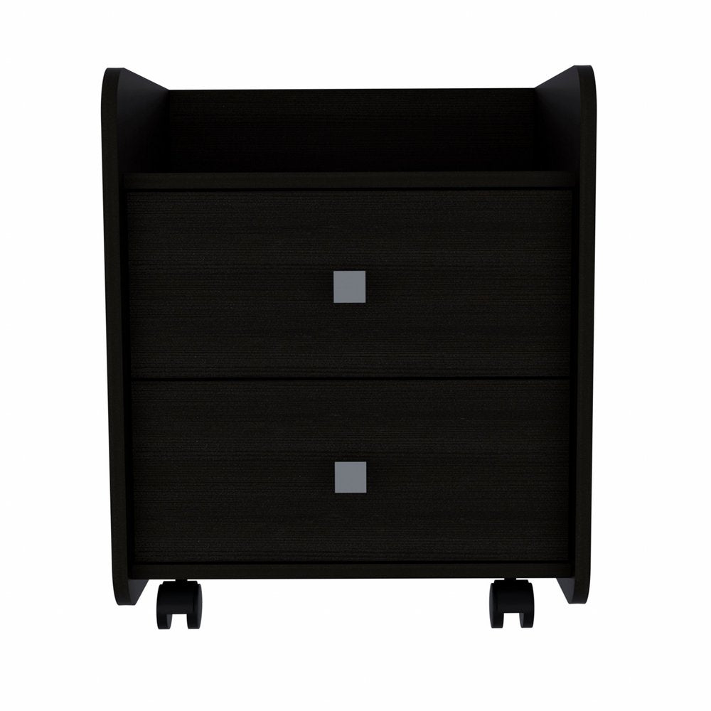 22" Wood Two Drawer Nightstand HomeRoots