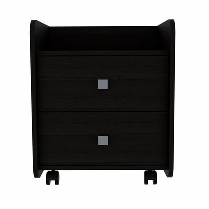 22" Wood Two Drawer Nightstand HomeRoots