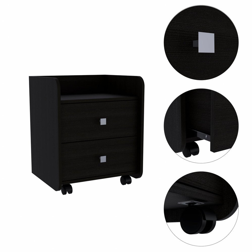22" Wood Two Drawer Nightstand HomeRoots