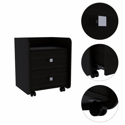 22" Wood Two Drawer Nightstand HomeRoots