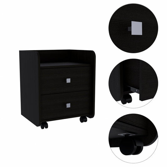 22" Wood Two Drawer Nightstand HomeRoots