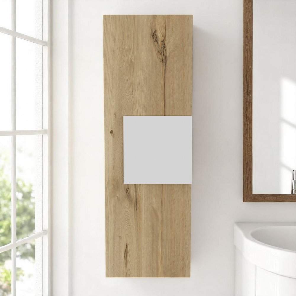 Light Oak and White Multi Purpose Vertical Hanging Cabinet — view 6