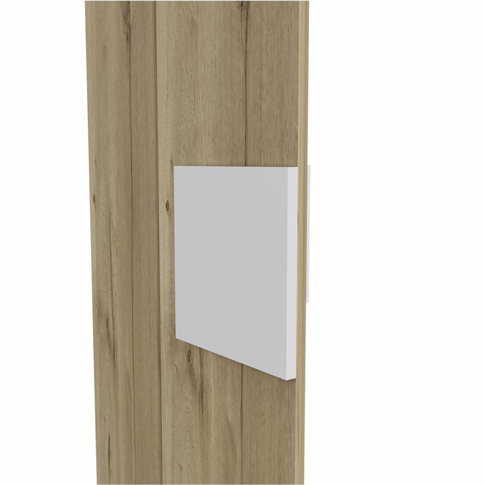 Light Oak and White Multi Purpose Vertical Hanging Cabinet — view 4