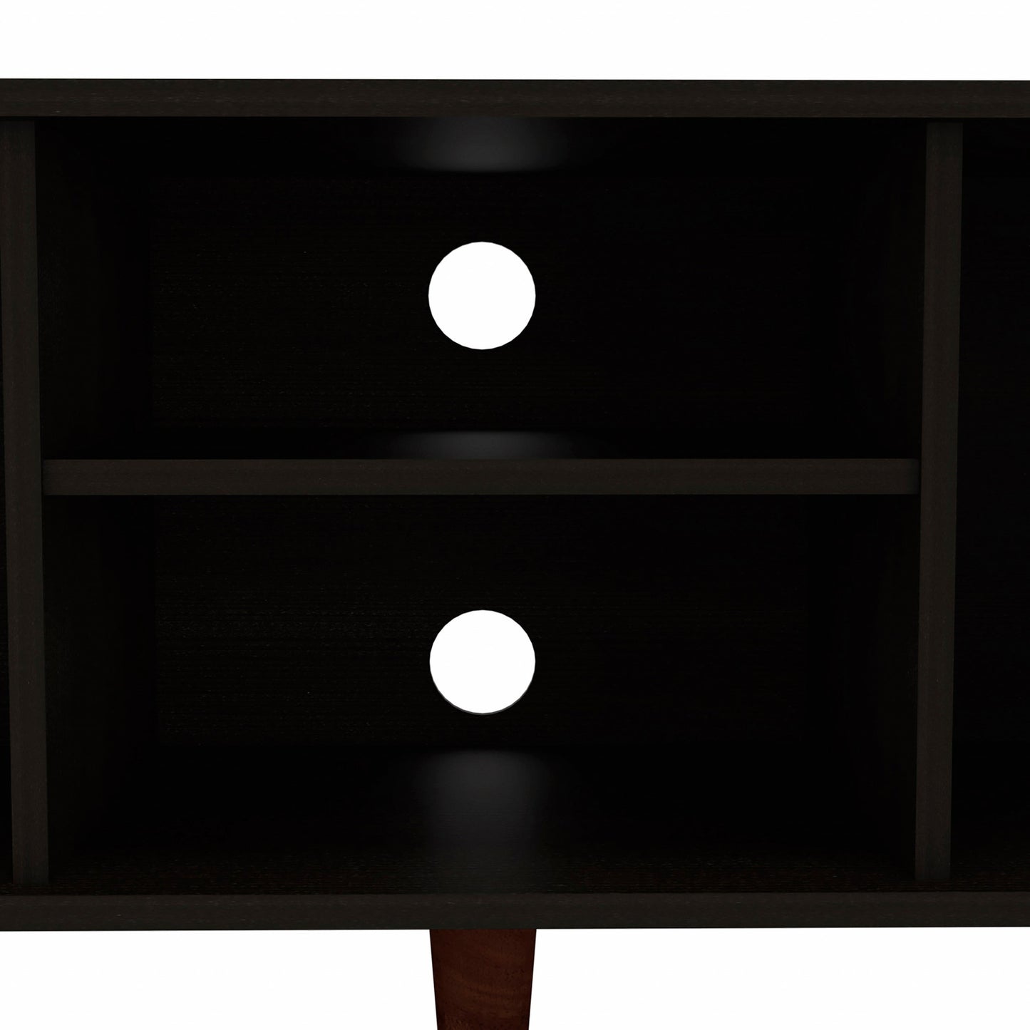 45" Black Particle Board Open Shelving TV Stand
