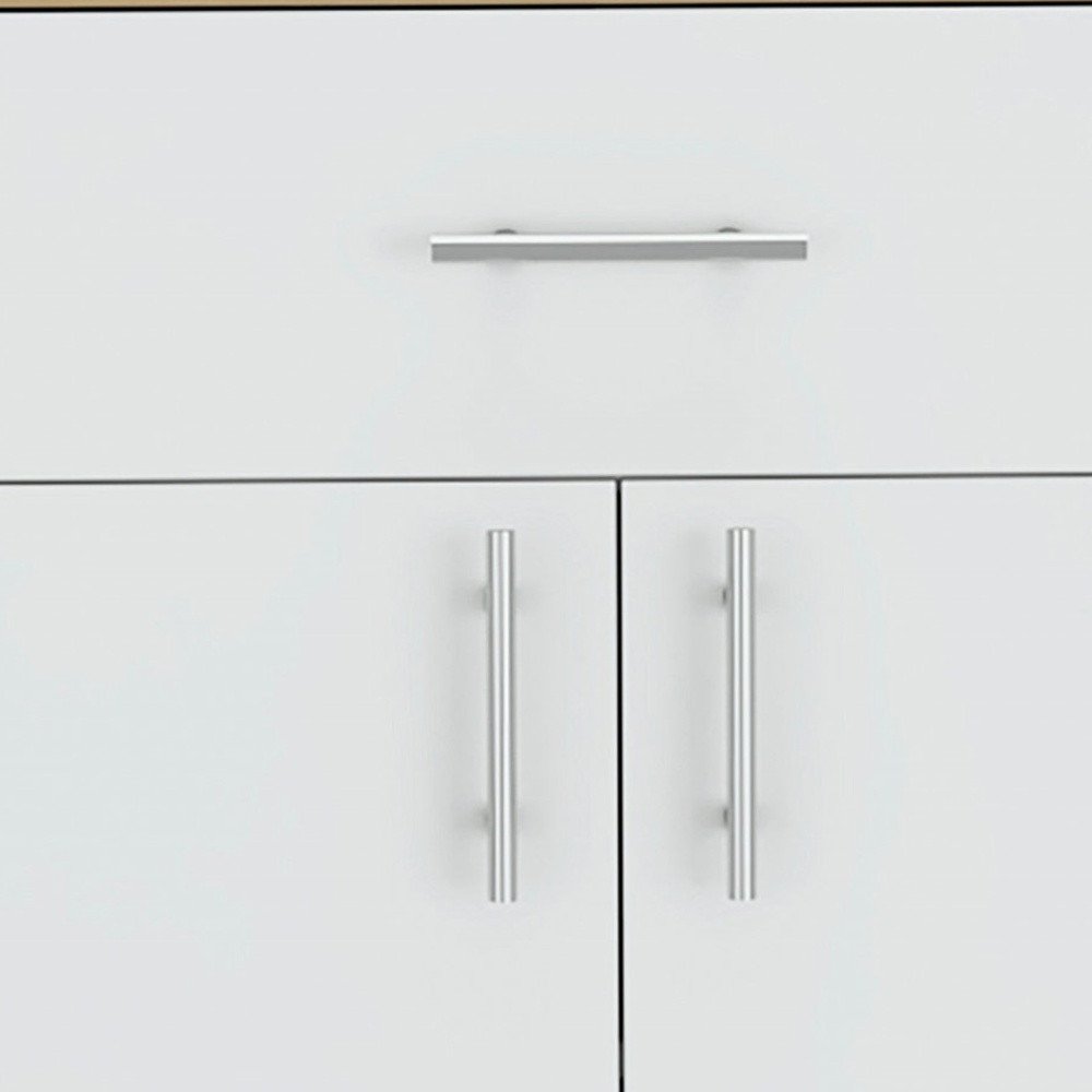 34" Light Oak and White Pantry Cabinet HomeRoots