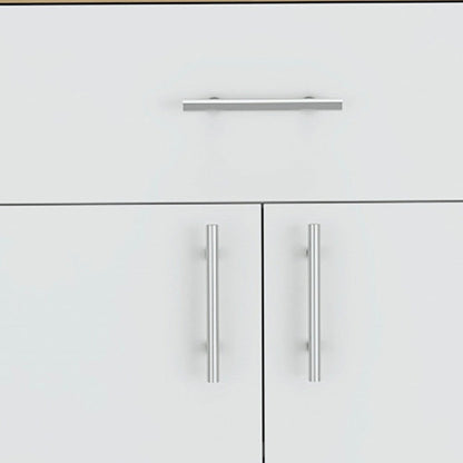 34" Light Oak and White Pantry Cabinet HomeRoots