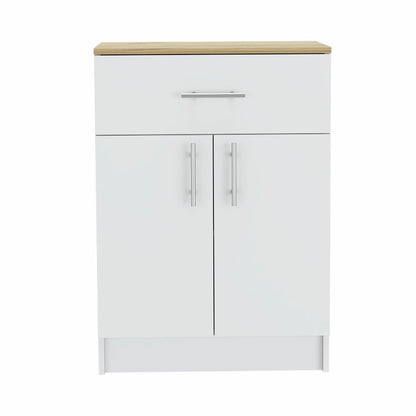 34" Light Oak and White Pantry Cabinet HomeRoots
