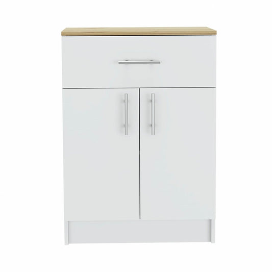 34" Light Oak and White Pantry Cabinet HomeRoots