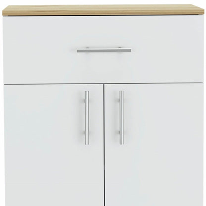 34" Light Oak and White Pantry Cabinet HomeRoots