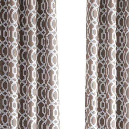 84" Taupe Trellis Black Out Window Curtain Panel HomeRoots
