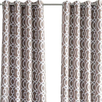 84" Taupe Trellis Black Out Window Curtain Panel HomeRoots