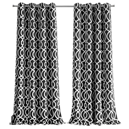 84" Jet Black Trellis Black Out Window Curtain Panel HomeRoots