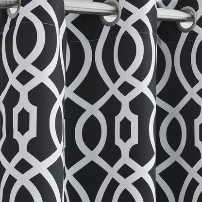 84" Jet Black Trellis Black Out Window Curtain Panel HomeRoots