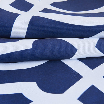 84" Navy Blue Trellis Black Out Window Curtain Panel HomeRoots