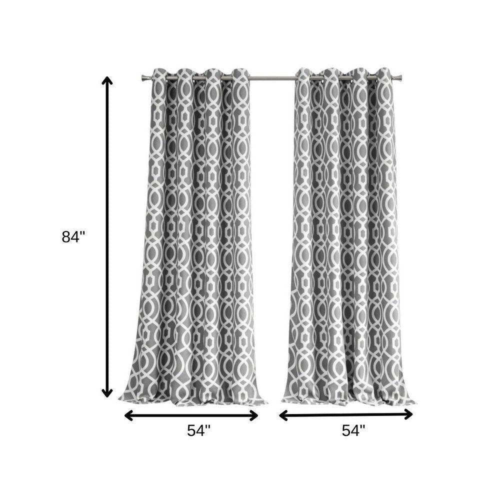 84" Gray Trellis Black Out Window Curtain Panel HomeRoots