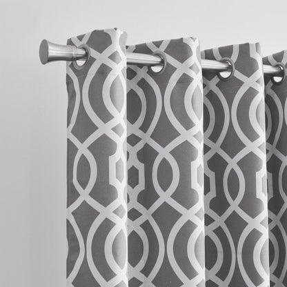 84" Gray Trellis Black Out Window Curtain Panel HomeRoots