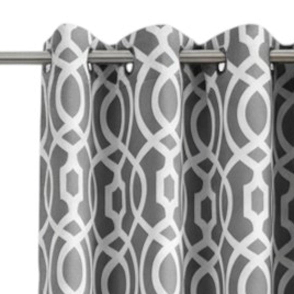 84" Gray Trellis Black Out Window Curtain Panel HomeRoots
