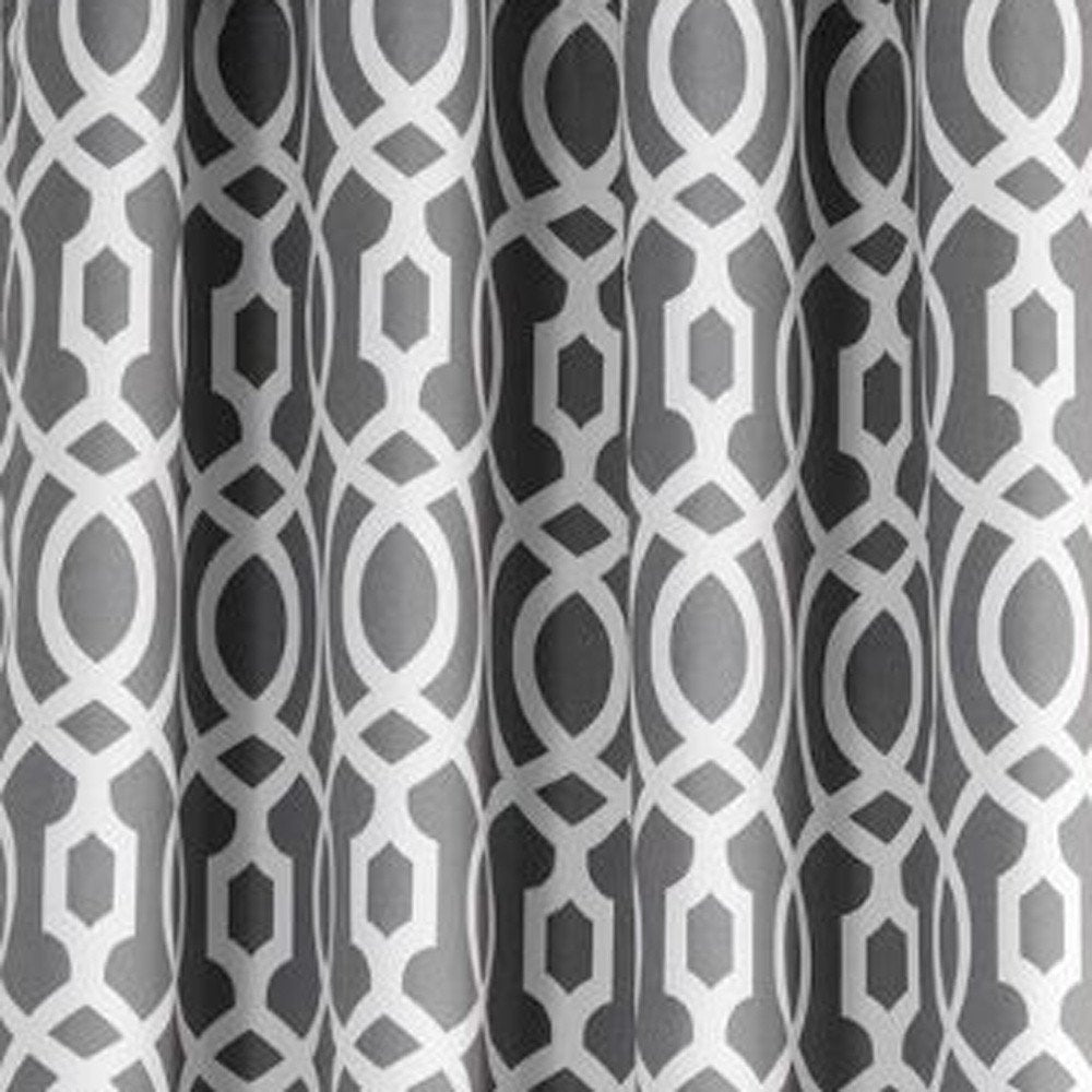 84" Gray Trellis Black Out Window Curtain Panel HomeRoots