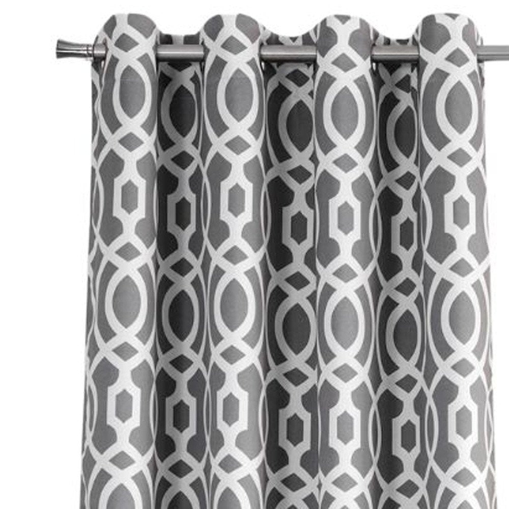 84" Gray Trellis Black Out Window Curtain Panel HomeRoots