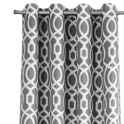 84" Gray Trellis Black Out Window Curtain Panel HomeRoots