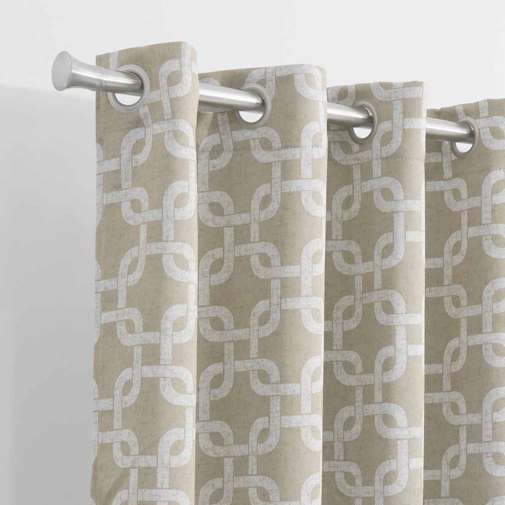 84” Sand Interlock Pattern Window Curtain Panel — view 1