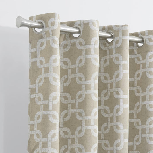 84” Sand Interlock Pattern Window Curtain Panel HomeRoots